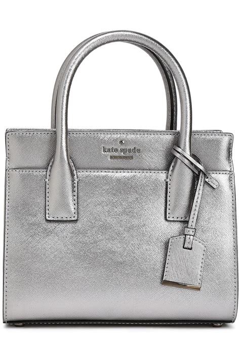 silver metallic leather handbags